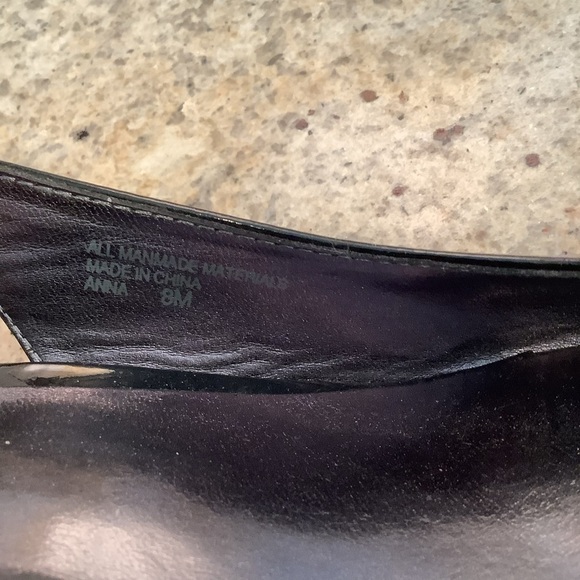 Etienne Aigner Patent Open Toe Heels Wedge Size 8 Slingback - Picture 6 of 7